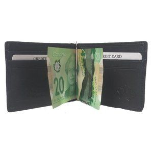 Genuine Lambskin Leather Men's Mini Wallet with Bill Clip #4257